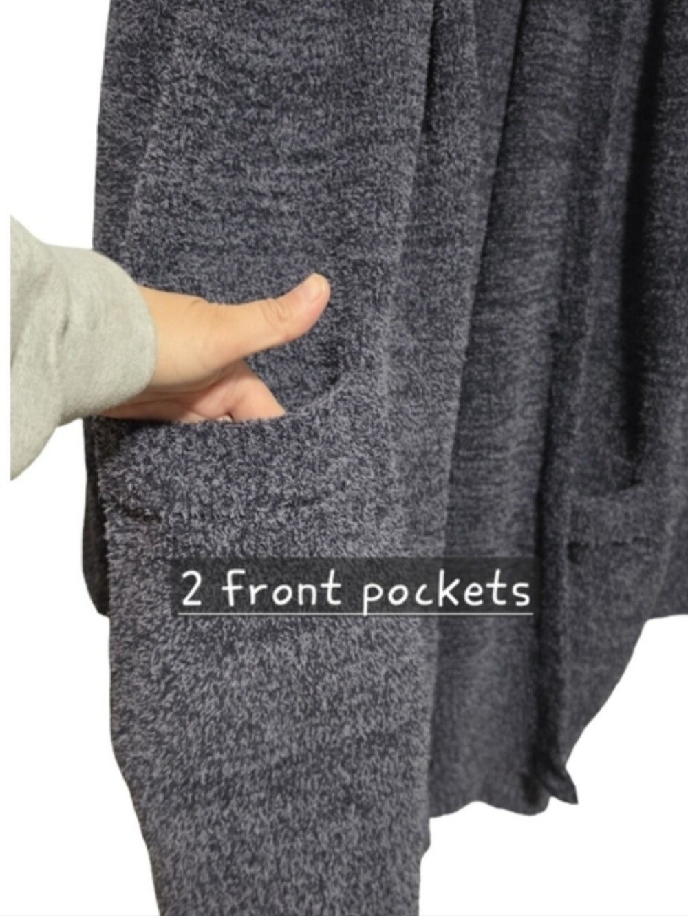 BAREFOOT DREAMS CozyChic Cardigan Women's Plus 1X Blue Open Front Lounge - Picture 3 of 6
